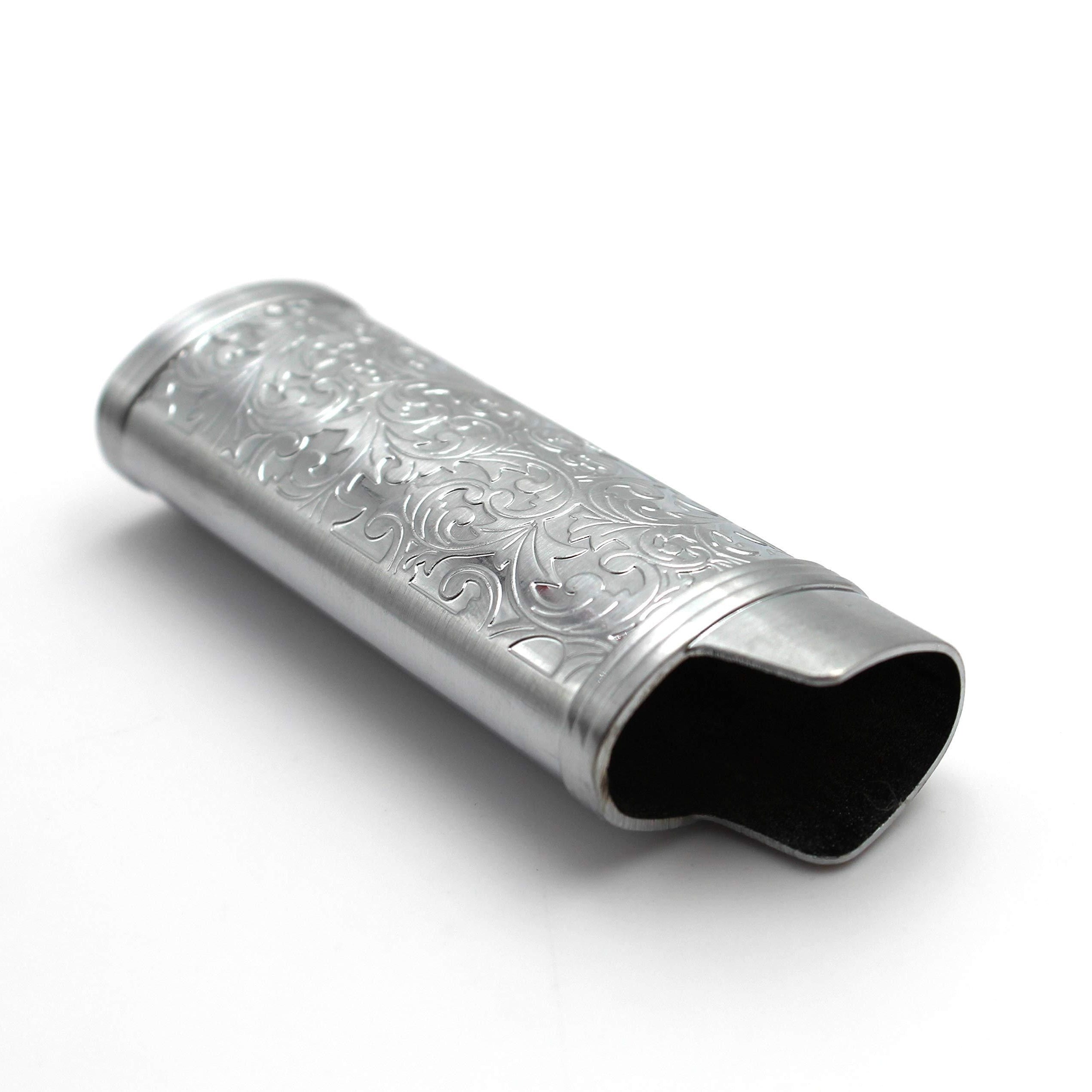 Vintage gulzorli metall yong‘in qutisi BIC J6 va sayohat uchun