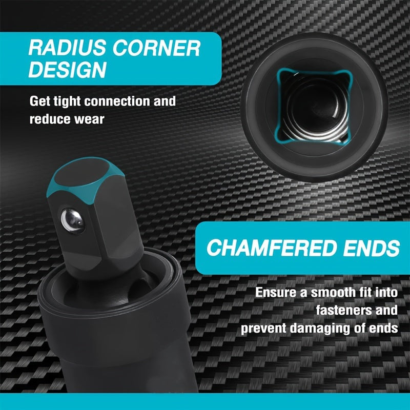 3-Piece Impact Joint Set 1/4 3/8 1/2 Inch Drive CR-MO Steel Swivel