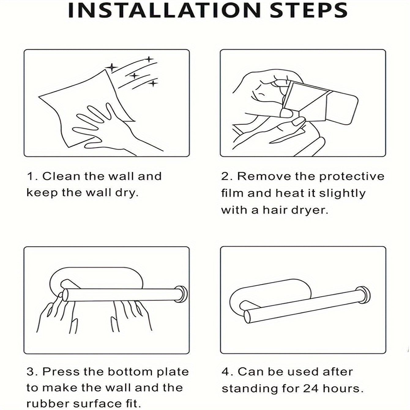 Kitchen Paper Towel Holder Dual Roll Capacity Black Plastic Wall Mount Organizer for Kitchen Bathroom