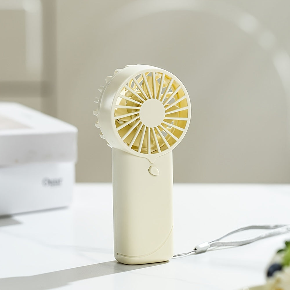 Портативный ручной вентилятор для офиса, отдыха на улице, путешествий и кемпинга с элегантным дизайном, работающий на 2 батарейках типа AA