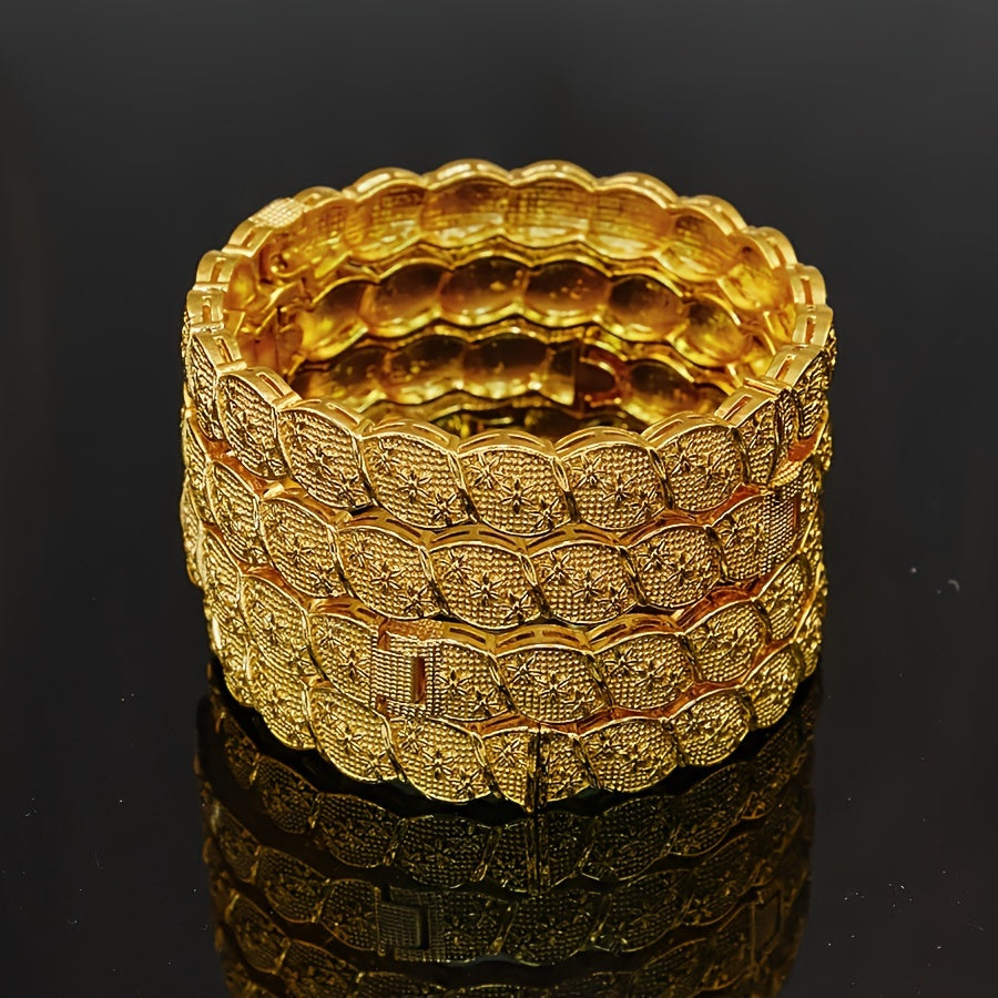 Set of 4 Elegant Luxury Silver Bracelets for Women Weddings Parties Gifts