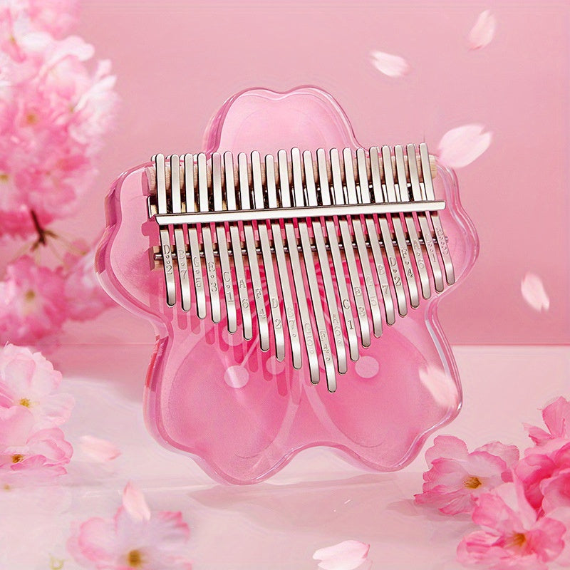 Cherry Blossom Crystal Kalimba 17 or 21 Keys Acrylic Body with Case Included