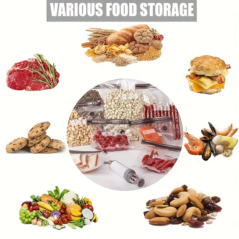 Набор из 64 многоразовых вакуумных пакетов для хранения продуктов без BPA, герметичные, герметичные, с зажимами