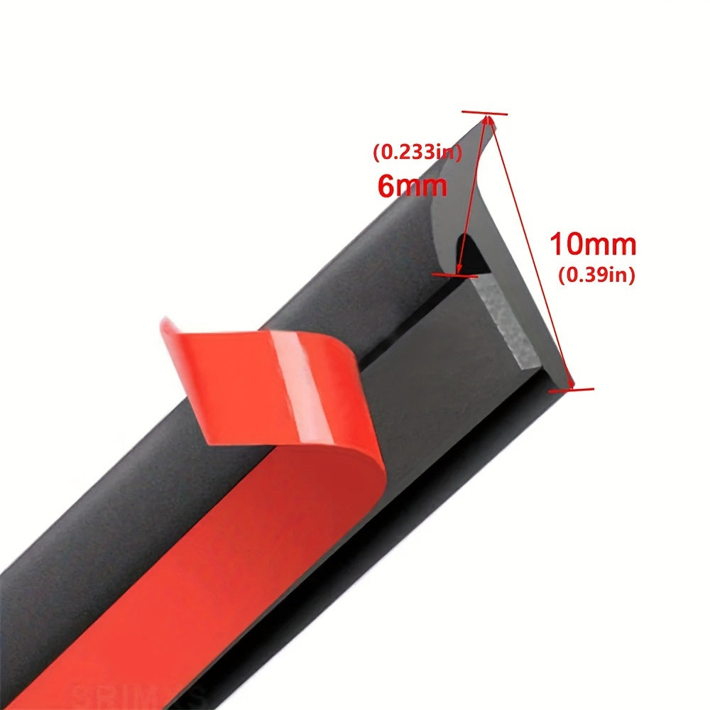 Car Windshield Seal Strip Rubber Weatherproof Draft Guard T-Type Edge Sealing