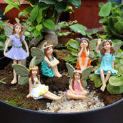 6 Resin Fairy Garden Statues Outdoor No Power Needed