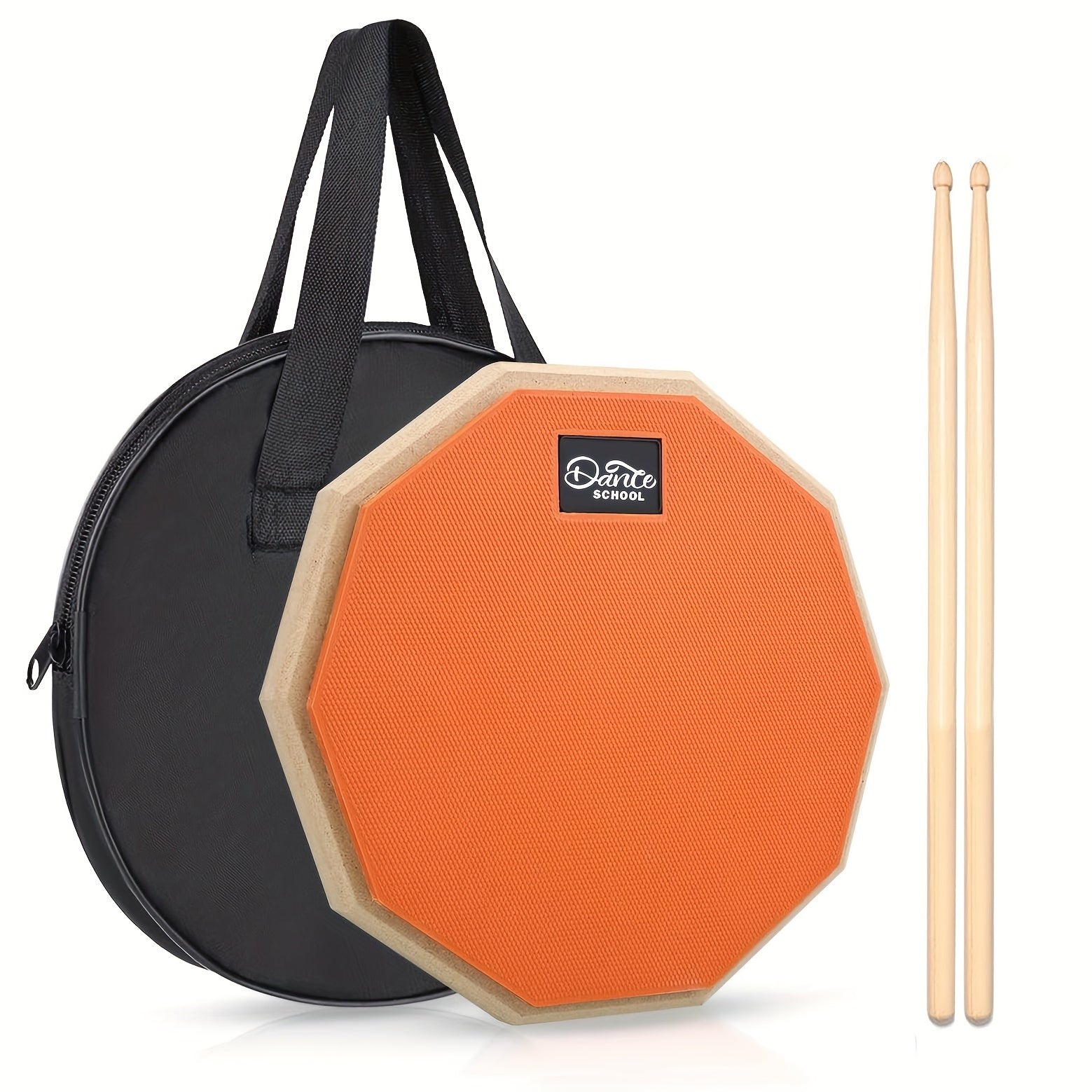 Silicone Practice Drum Pad Set 30.48 cm with Sticks in Gray Blue Orange