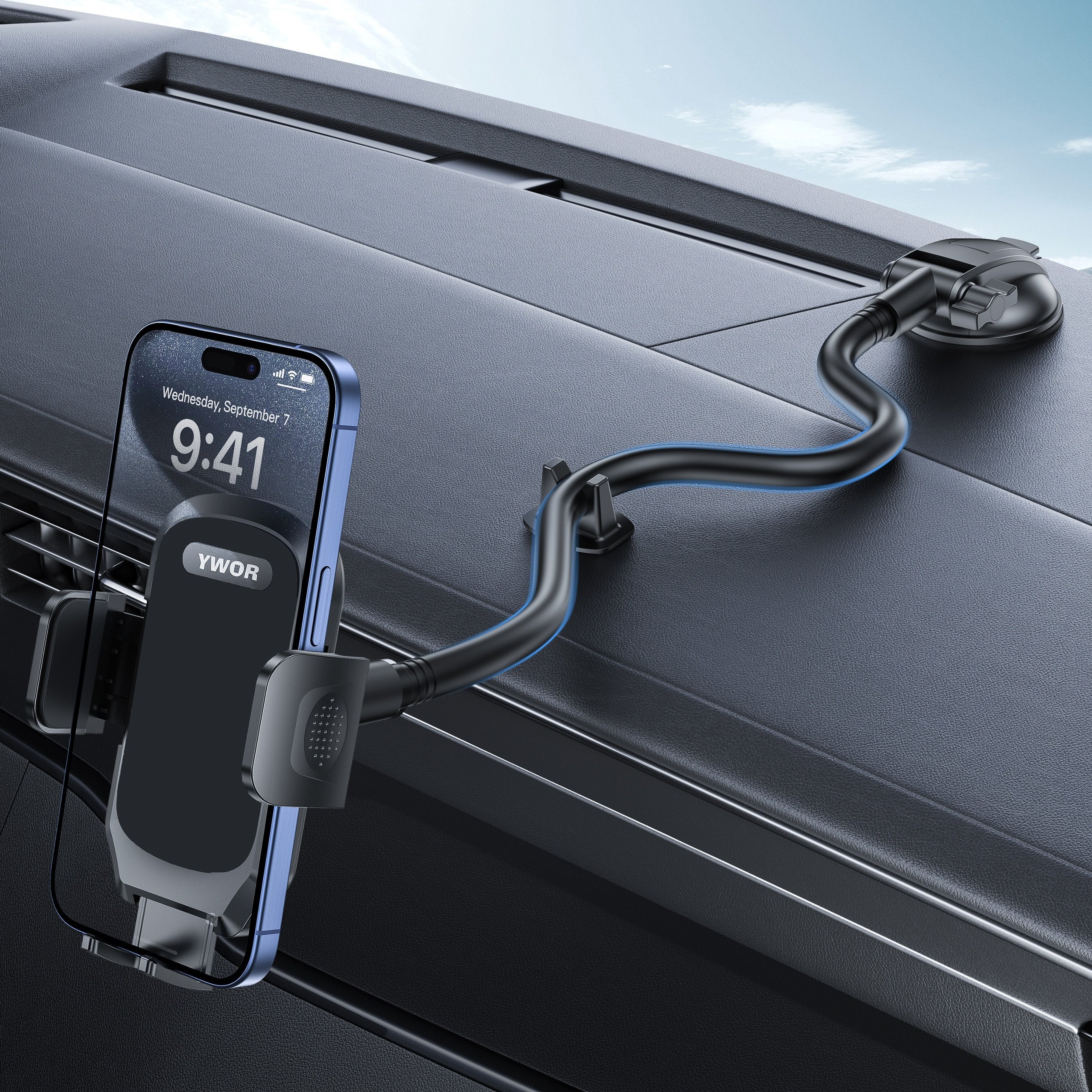 Universal Avtomobil Telefon Qoplami Moslashuvchan Gooseneck Panelga O'rnatish Alüminiy Alloy Suv o'tkazmaydigan