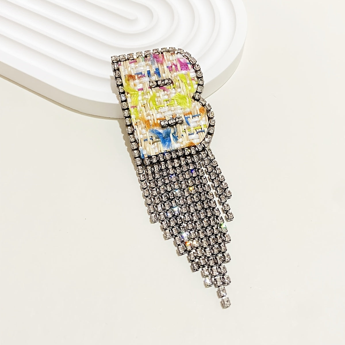 Women's Rhinestone Letter Brooch Irregular Woven Design Jewelry