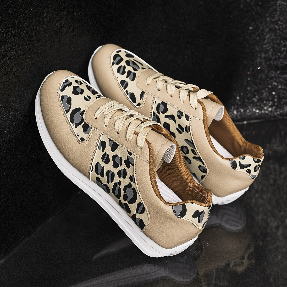 Women’s Leopard Print Sneakers Lightweight Comfortable Casual Shoes