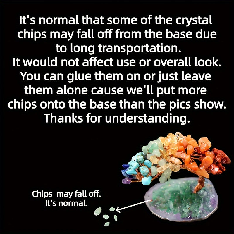 Handcrafted Crystal Tree of Life with Copper Wire and Agate Slice Base Small Gravel Stone Accent