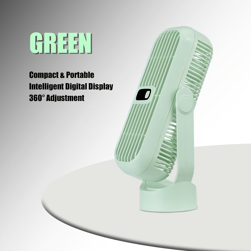 Rechargeable Desktop Tower Fan with 5 Speeds, LED Display, Bladeless Design