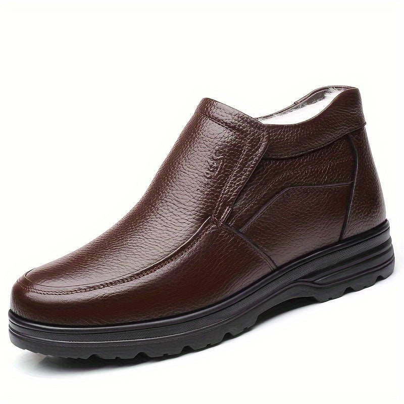 Men's Winter Slip-On Loafers with Fleece Lining and Non-Slip Rubber Sole