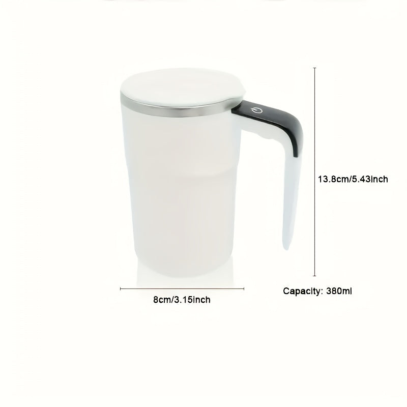 Self-Stirring Coffee Mug Stainless Steel Matte Finish USB Rechargeable Temperature Display