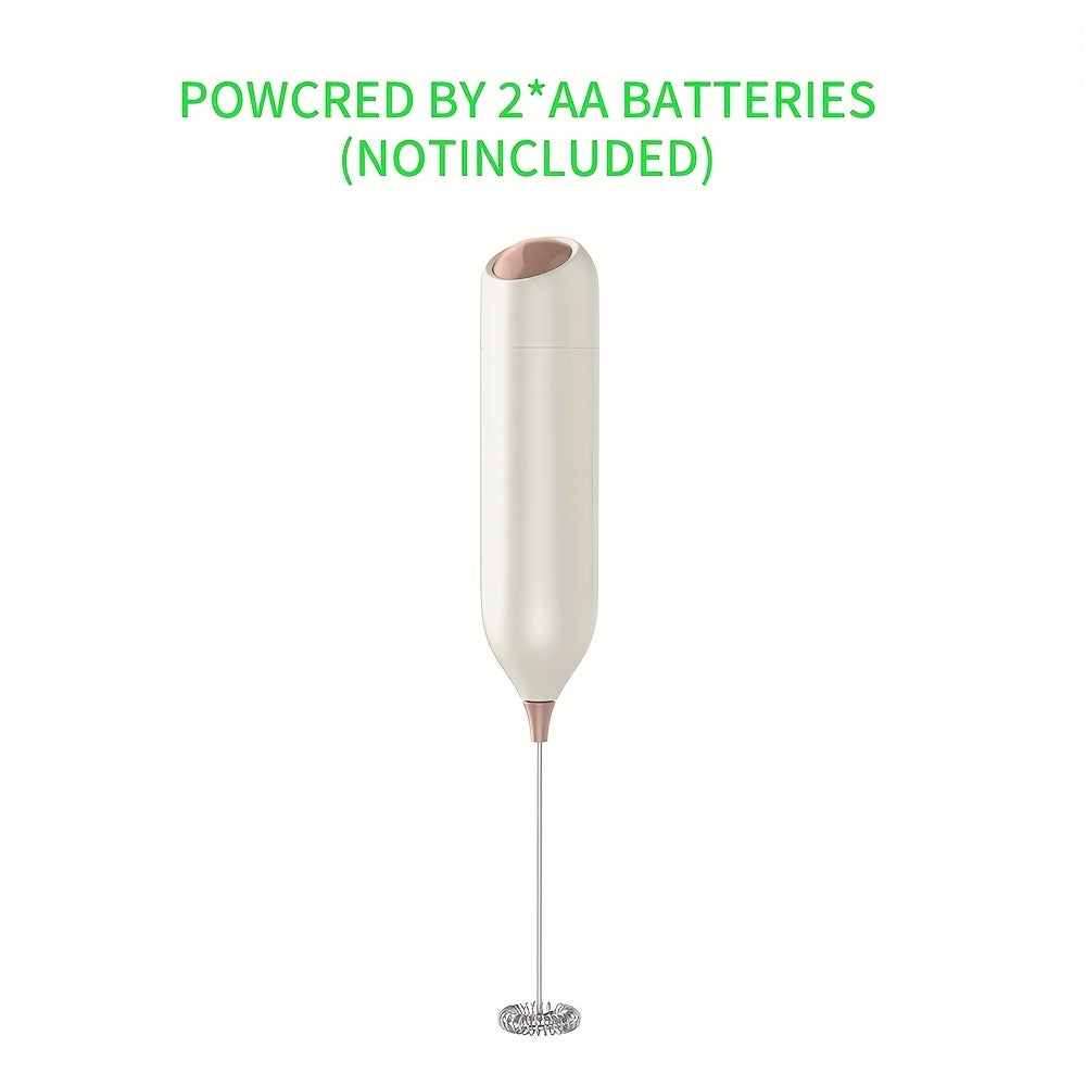 Electric Milk Frother Handheld Stainless Steel Stand Battery Powered For Coffee Latte