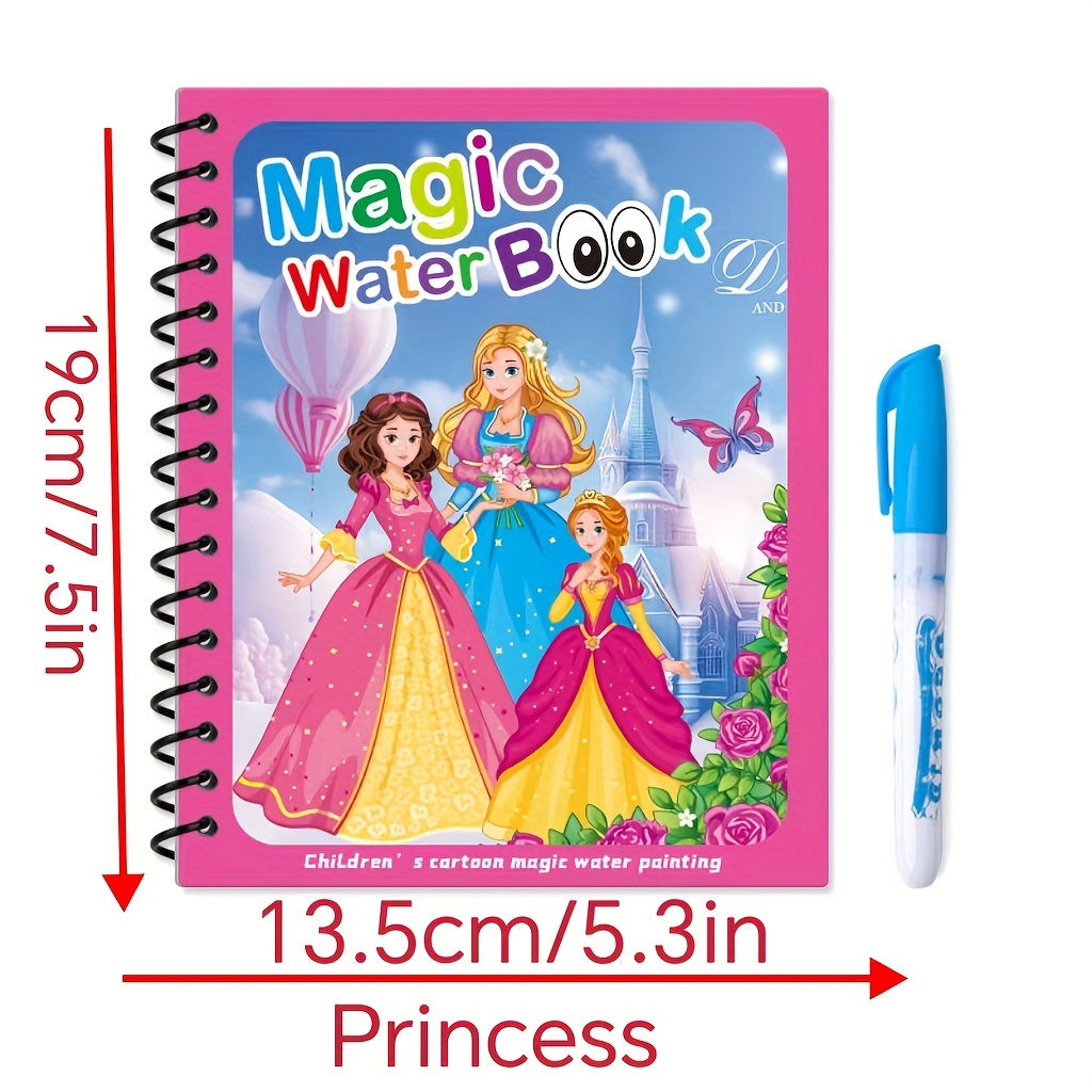 Watercolor Magic Coloring Book for Kids 8 Pages with Watercolor Pen