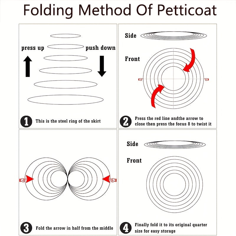 White Ruffled Petticoat for Women with Built-in Support for Bridal and Party Dresses