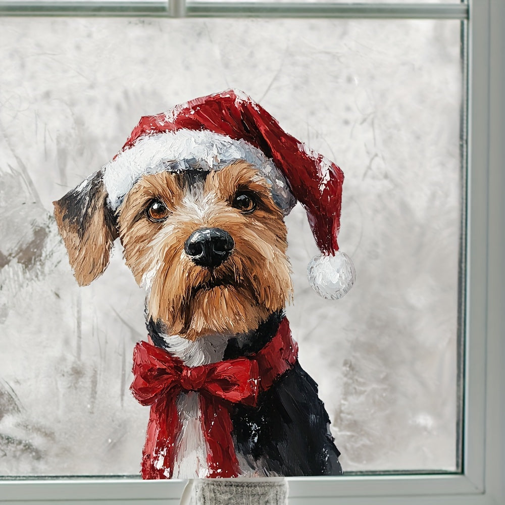 Christmas Window Clings Dog and Giraffe Holiday Decor for Home and Parties