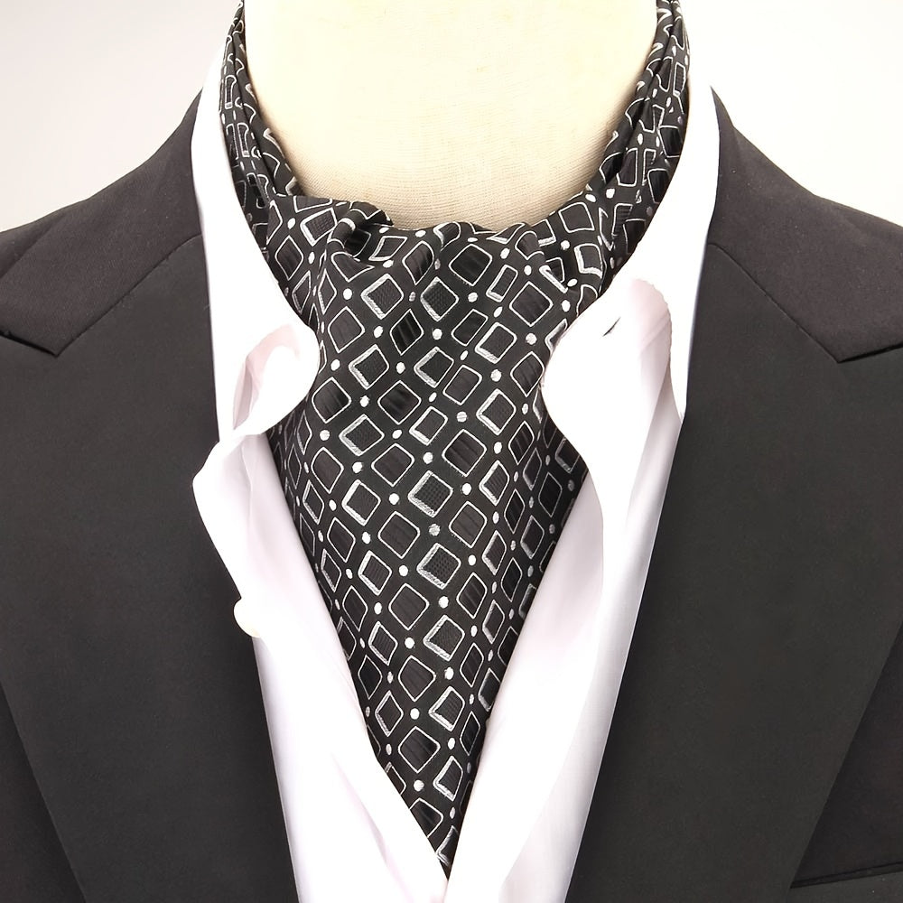 Men's Polka Dot Ascot Cravat Shirt Scarf Polyester for Casual and Formal Wear