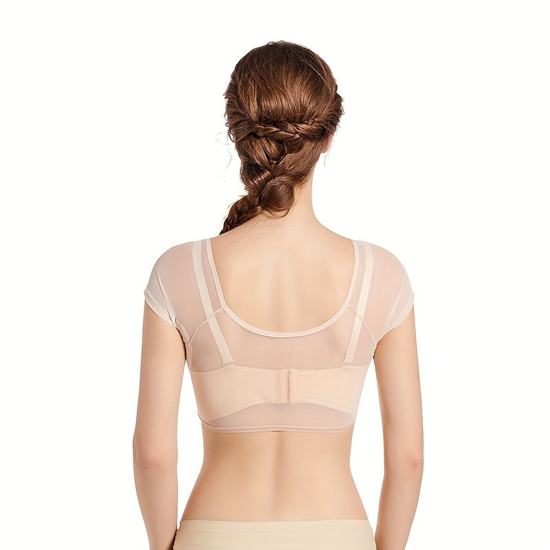 Съемный потоотводящий жилет для женщин с защитными подушечками от пота в бежевом, белом и черном цветах. Изготовлен из быстросохнущей сетчатой ткани для путешествий, спорта и активного отдыха. Предлагает