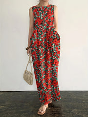 Maxi Tank Dress with Floral Print for Spring and Summer