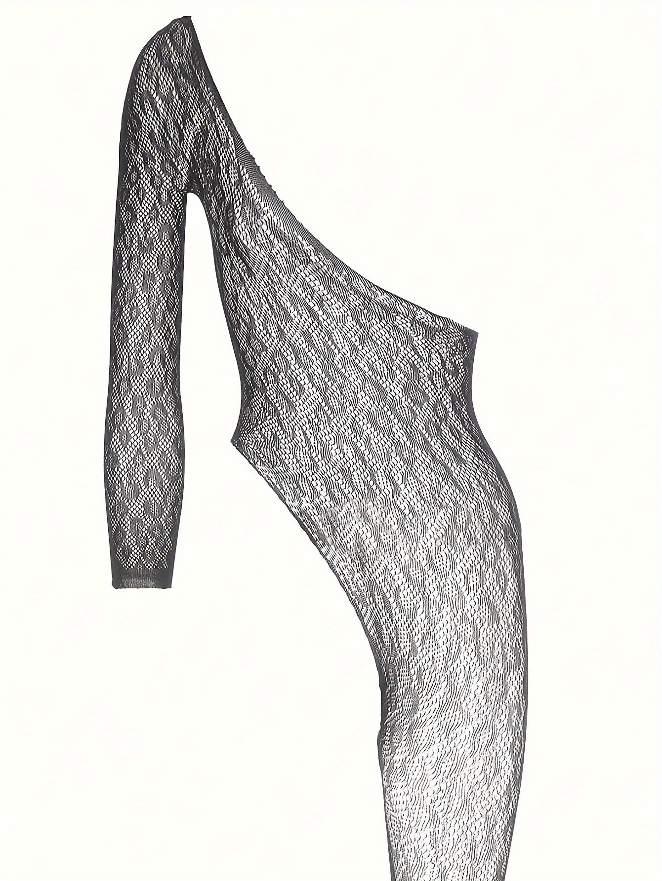 Women's Mesh Bodystocking with One Sleeve and One Leg Sexy Lingerie