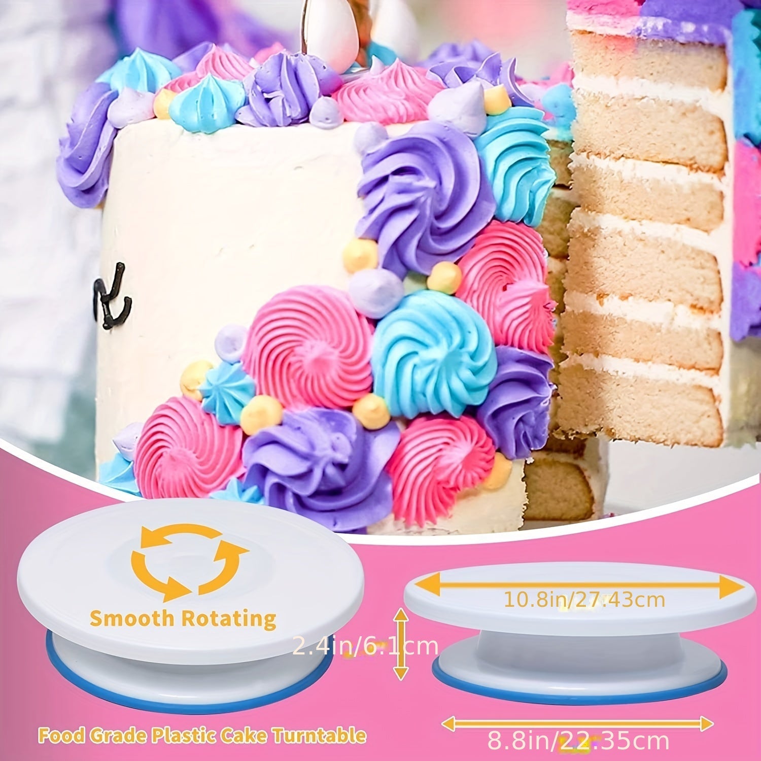 Cake Decorating Supplies Set with Icing Tips Spatulas and Cake Stand