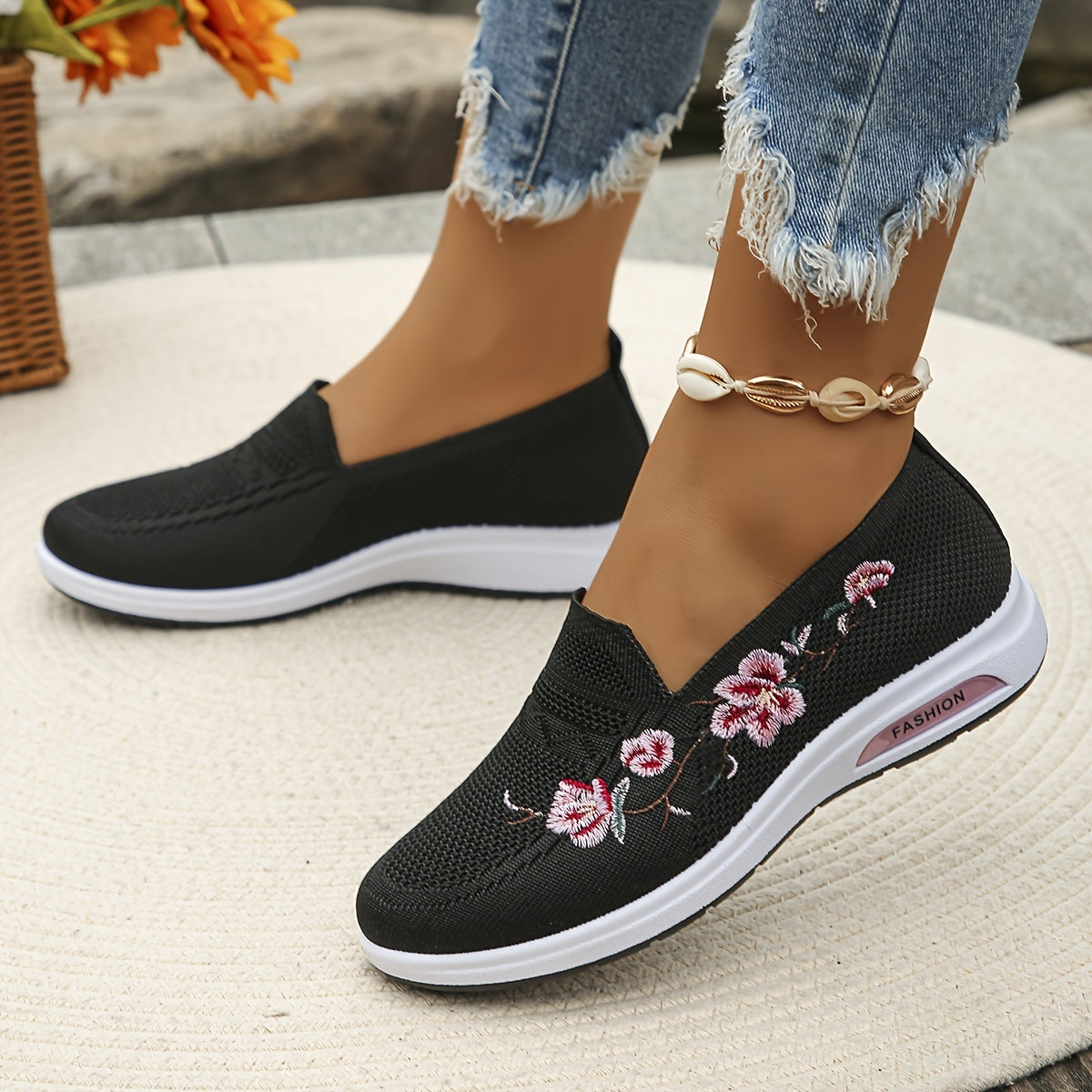 Women's Mesh Breathable Casual Sports Shoes Flat Bottom Comfortable