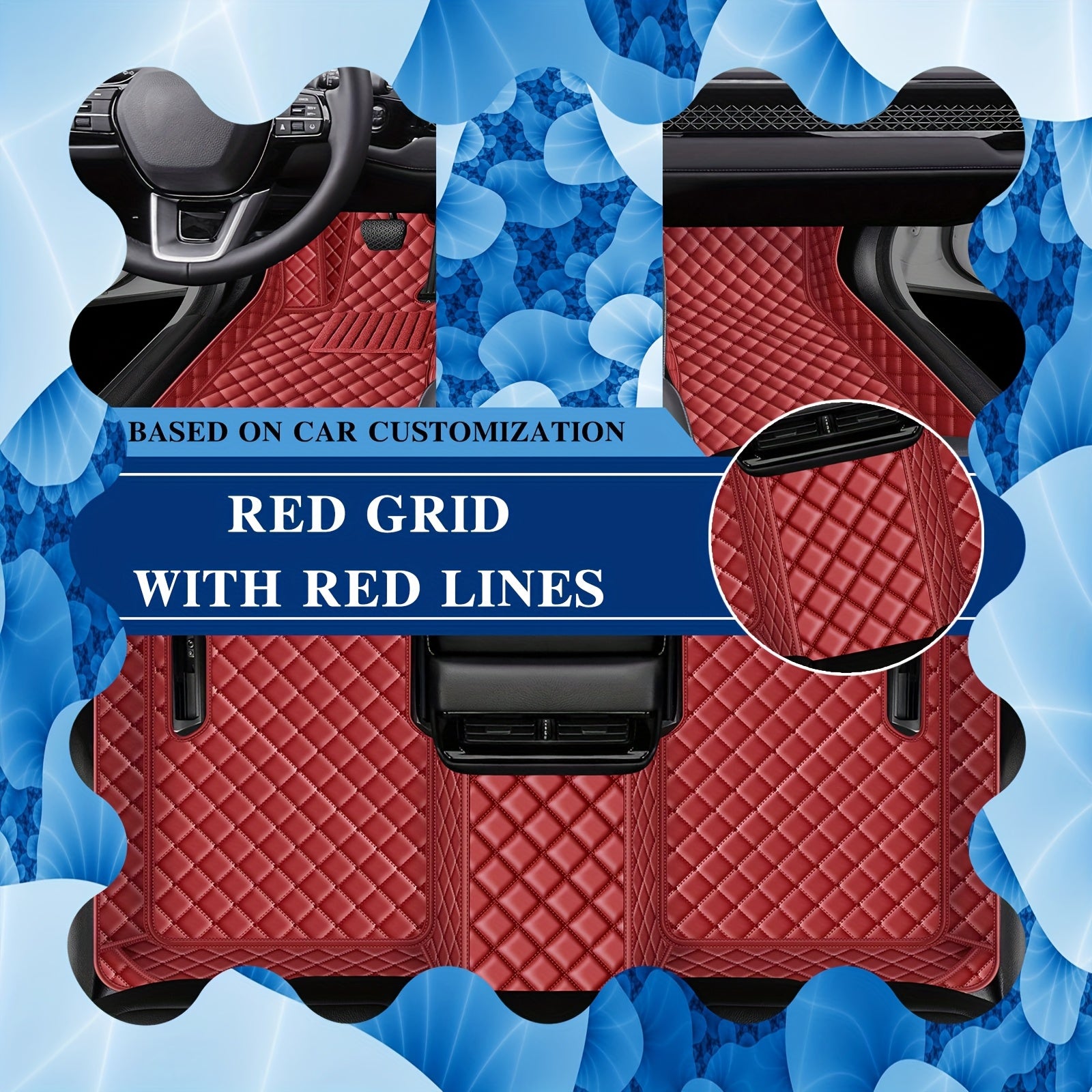 Full-Coverage Waterproof PU Leather Car Floor Mat for EV Sedan Durable Dustproof