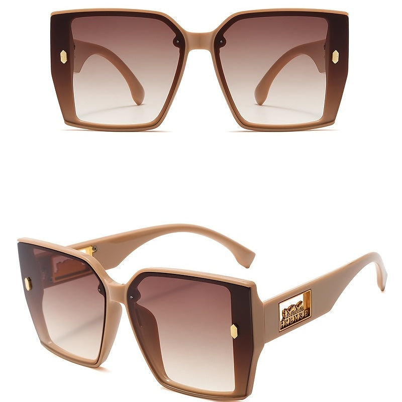 Unisex Y2K Square Gradient Glasses Hollow Temples for Beach and Party