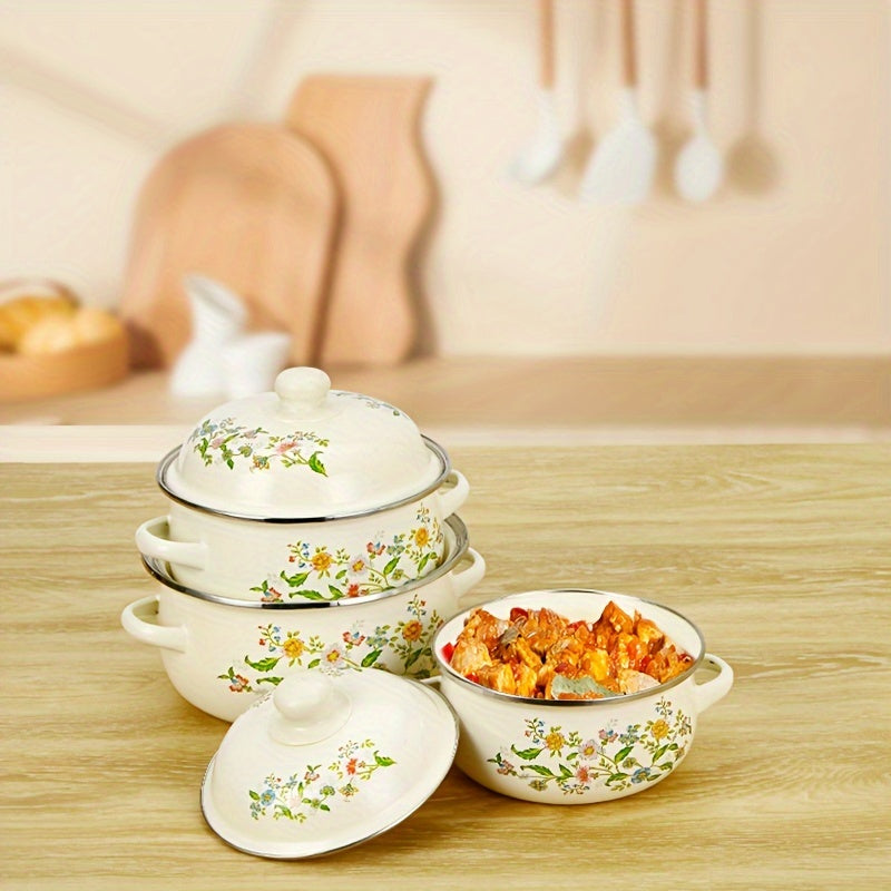 Enamel Soup Pot 16-20cm for Cooking and Serving Kitchenware