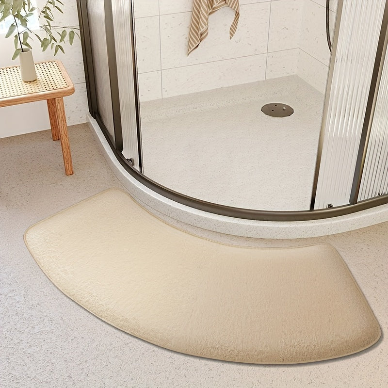 Non-Slip Polyester Bath Mat for Shower Door or Entryway, Low Pile, Easy to Clean