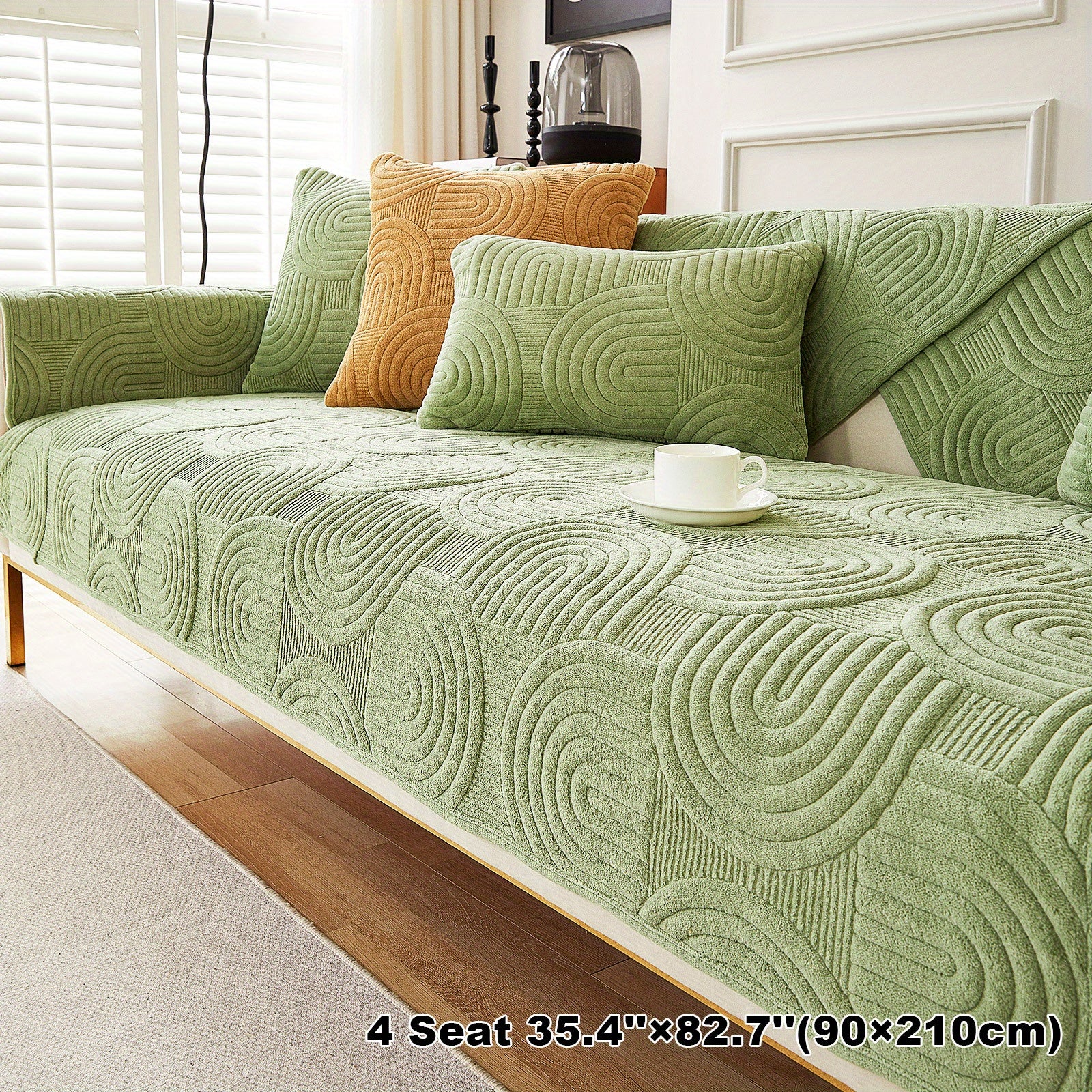 Чехол на мебель из молочного бархата с шерпой, противоскользящий, для защиты мебели, подходит для домашних животных