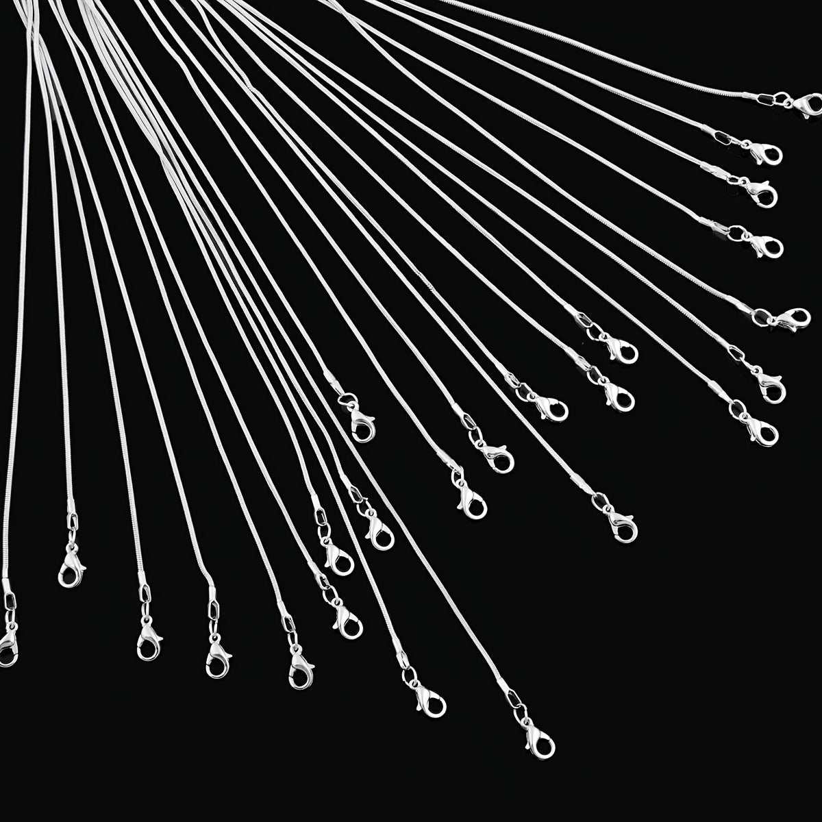 Silver Snake Necklace 18 Inch S925 Sterling Silver Chain with Gold Accents