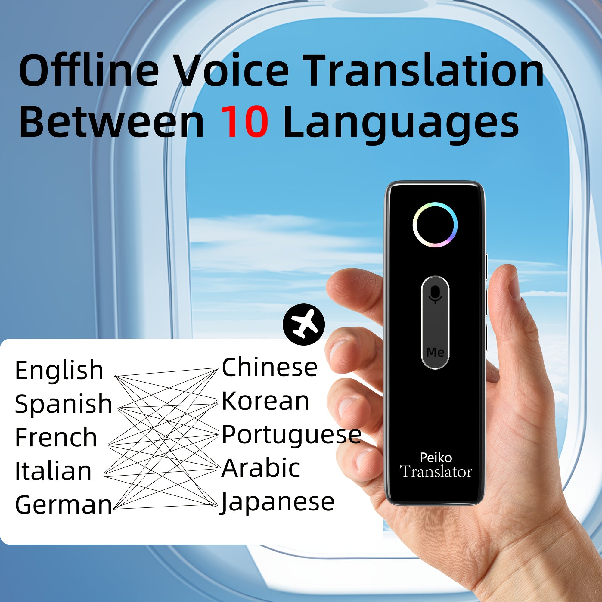 Portable Language Translator Device Supports 136 Languages Wireless Rechargeable Battery
