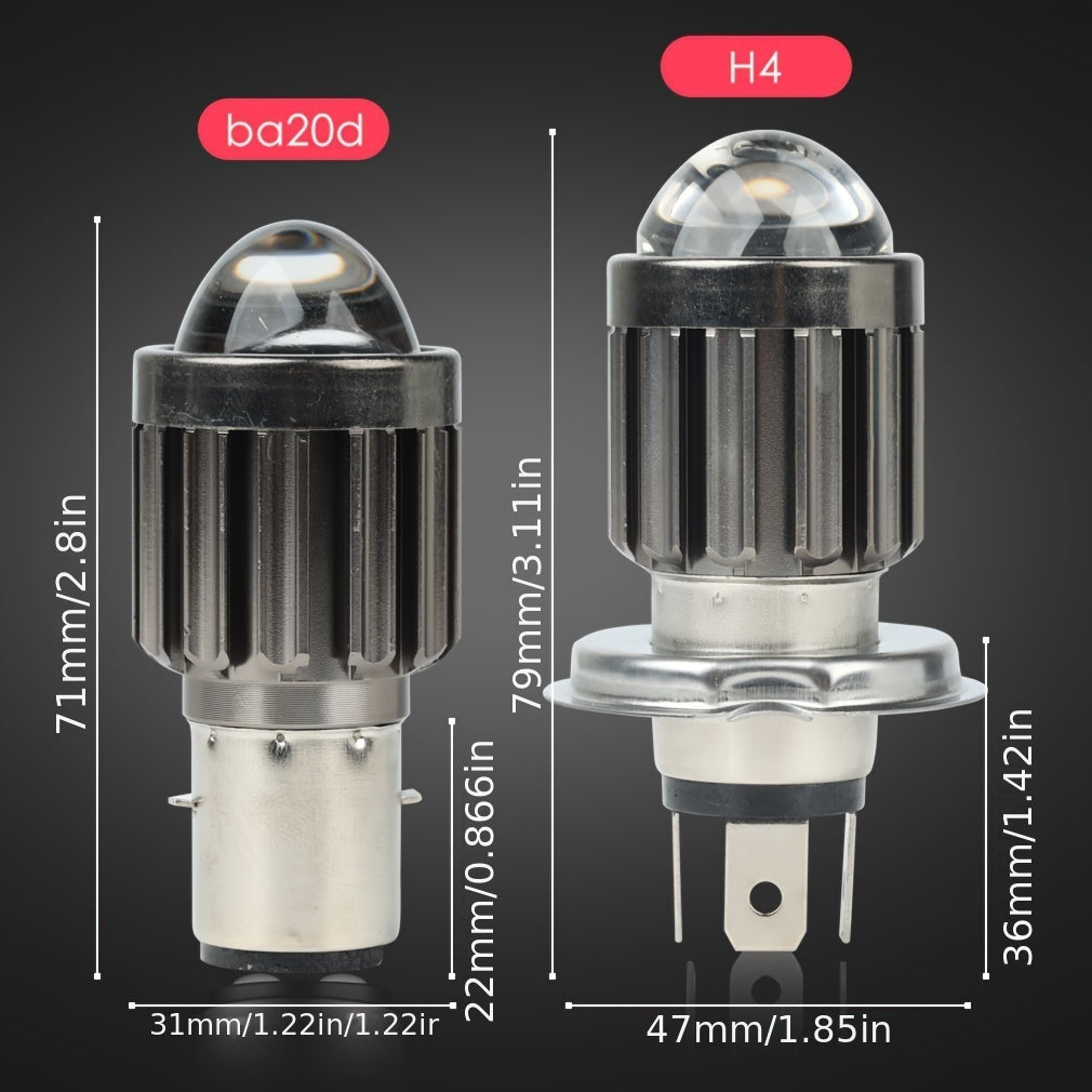 Farol delantero de doble color H4 LED para motocicleta, luz de cruce y carretera