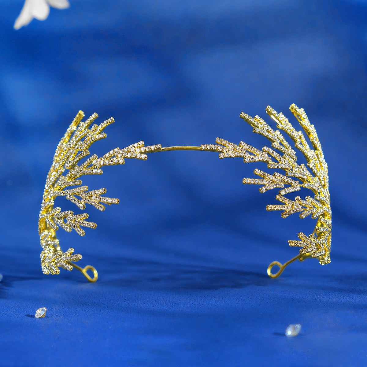 To'ylar, partiyalar va kostyumlar uchun oltin bargli rhinestone bosh band