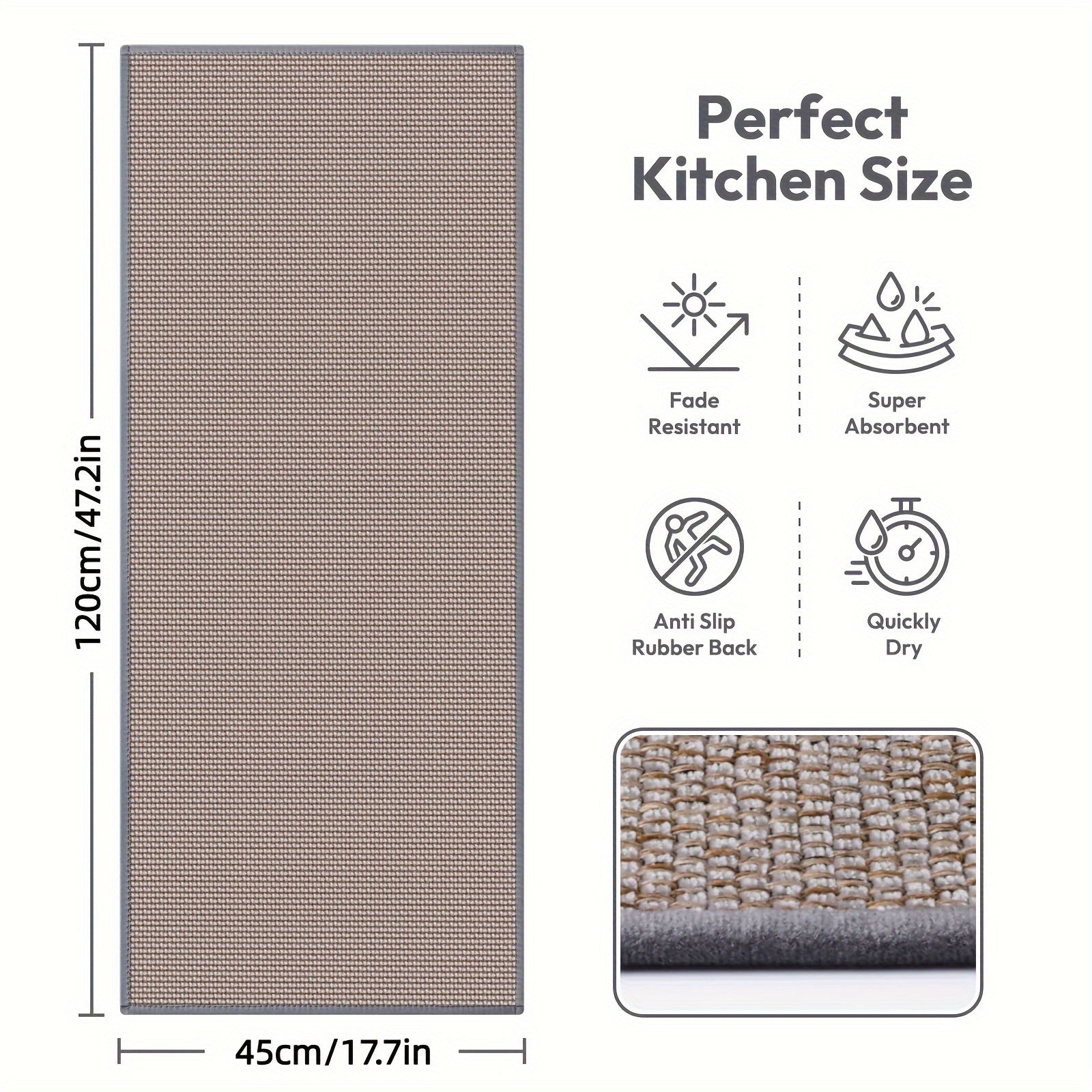 Textured Farmhouse Rug with Anti-Shedding Fade-Resistant Durable Material for High-Traffic Areas