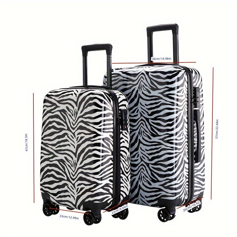 Leopard and Zebra Print Hard Shell Luggage with Spinner Wheels and TSA Lock