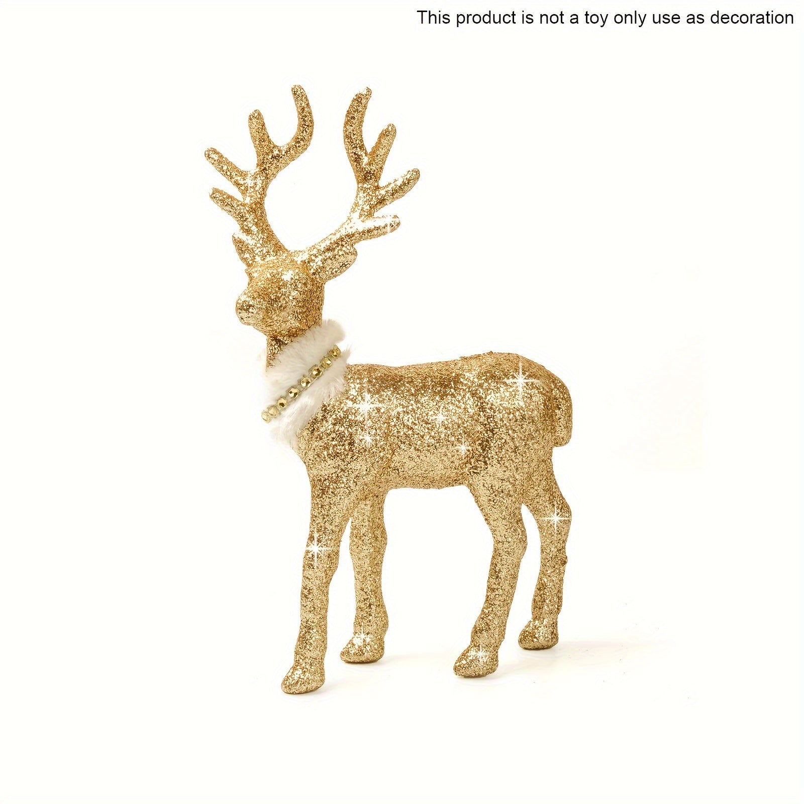 Yorqin kiyik figurasi, 8.6"x6", stol yoki ish stoli bezagi uchun, elektr talab qilinmaydi, yotoqxona yoki yashash xonasi uchun qishki bayram bezaklari uchun mukammal.