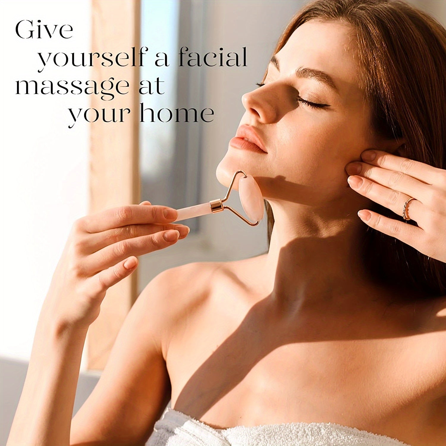 2pcs Facial Massage Tool Set Resin Crystal Double-Headed Rollers and Face Scraper