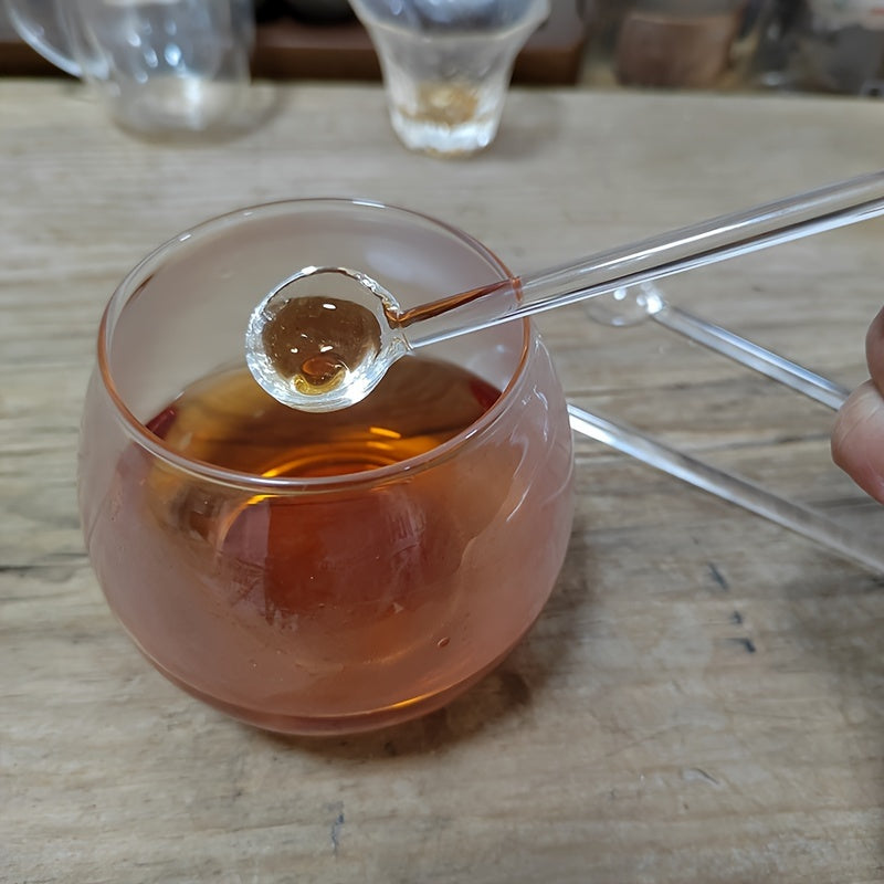 Set of 3 Clear Glass Coffee and Dessert Spoons Heat-Resistant Stirring Utensils