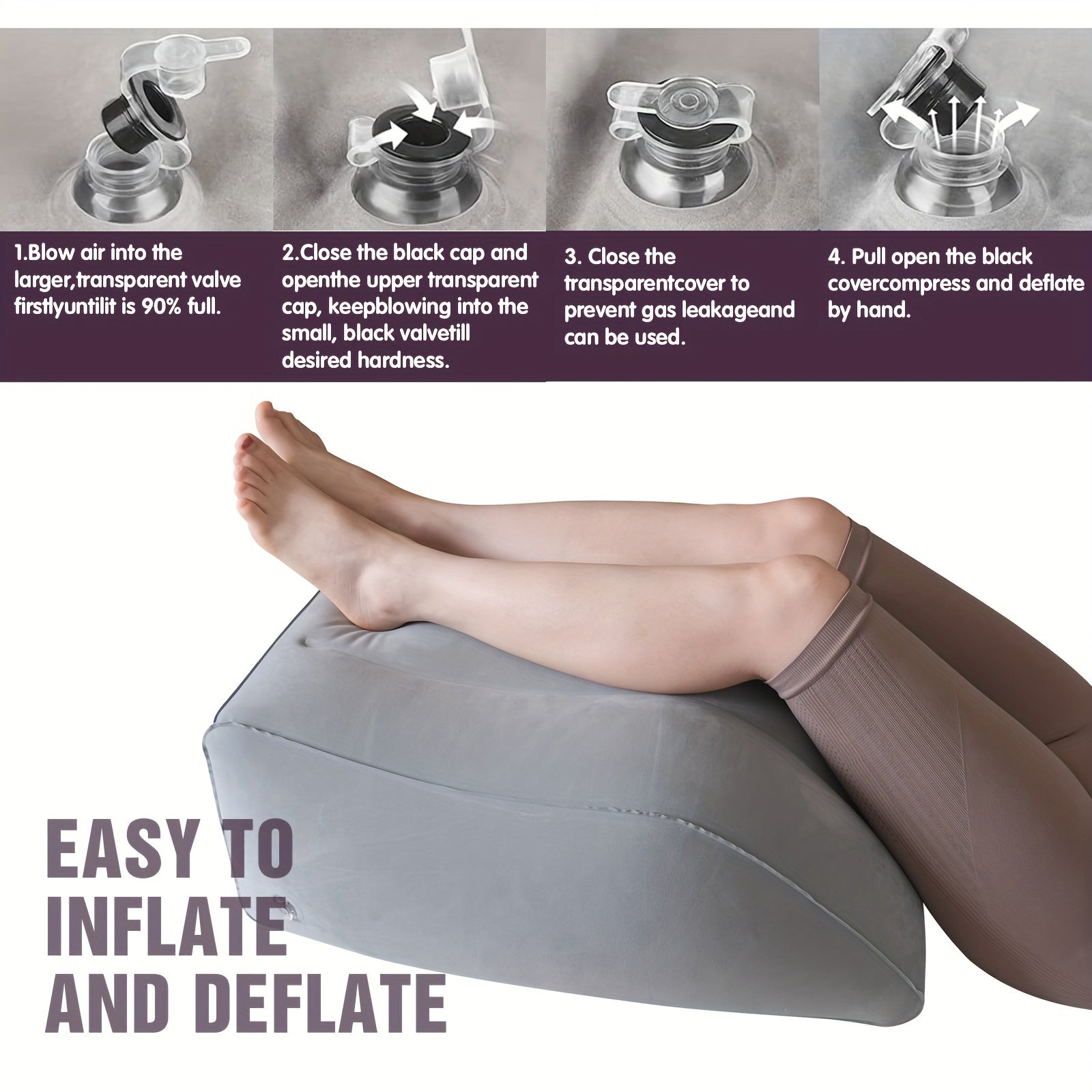 Inflatable Leg Elevation Pillow for Post-Surgery Recovery and Swelling Relief