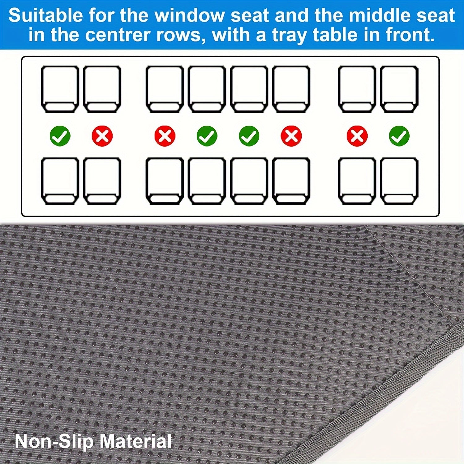 Travel Footrest with Anti-Slip Surface for Airplanes Trains and Cars