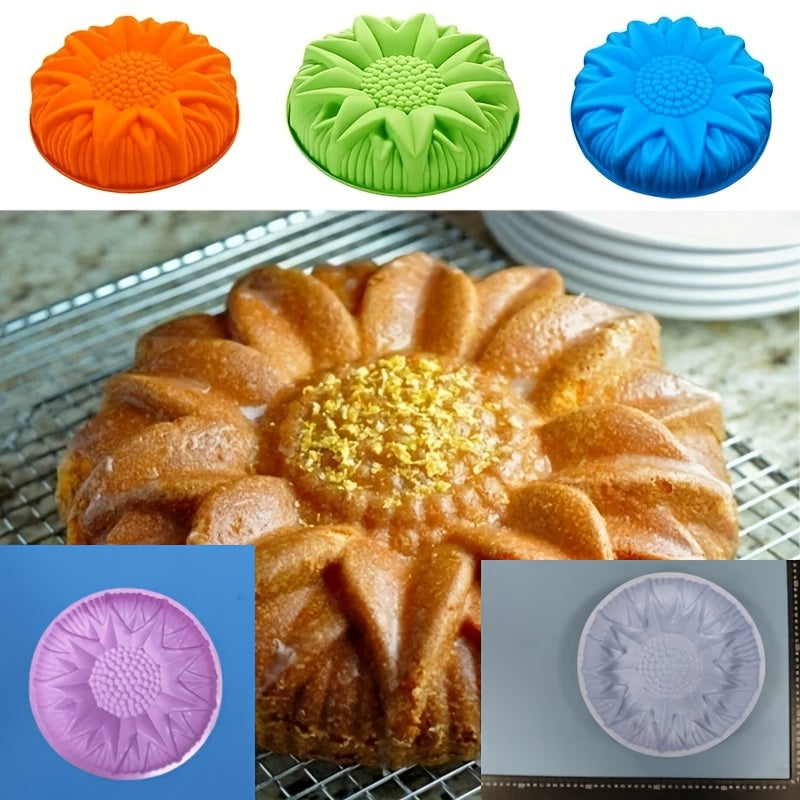 Large Silicone Sunflower-Shaped Pastry Cake Mold 26cm Baking Kitchen Accessory