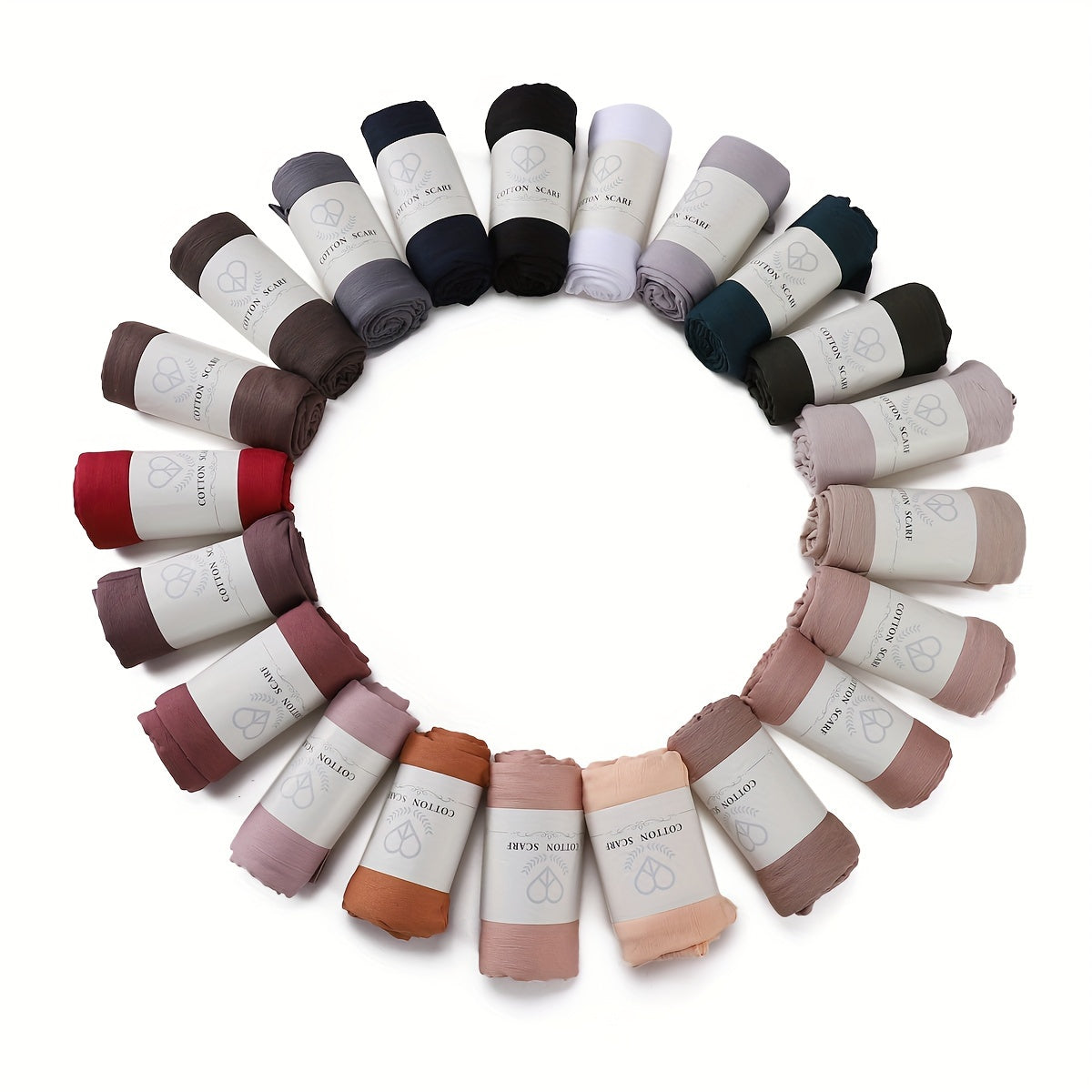 Breathable Muslim Women Hijab Solid Color Casual Crinkled Texture Sun and Wind Protection