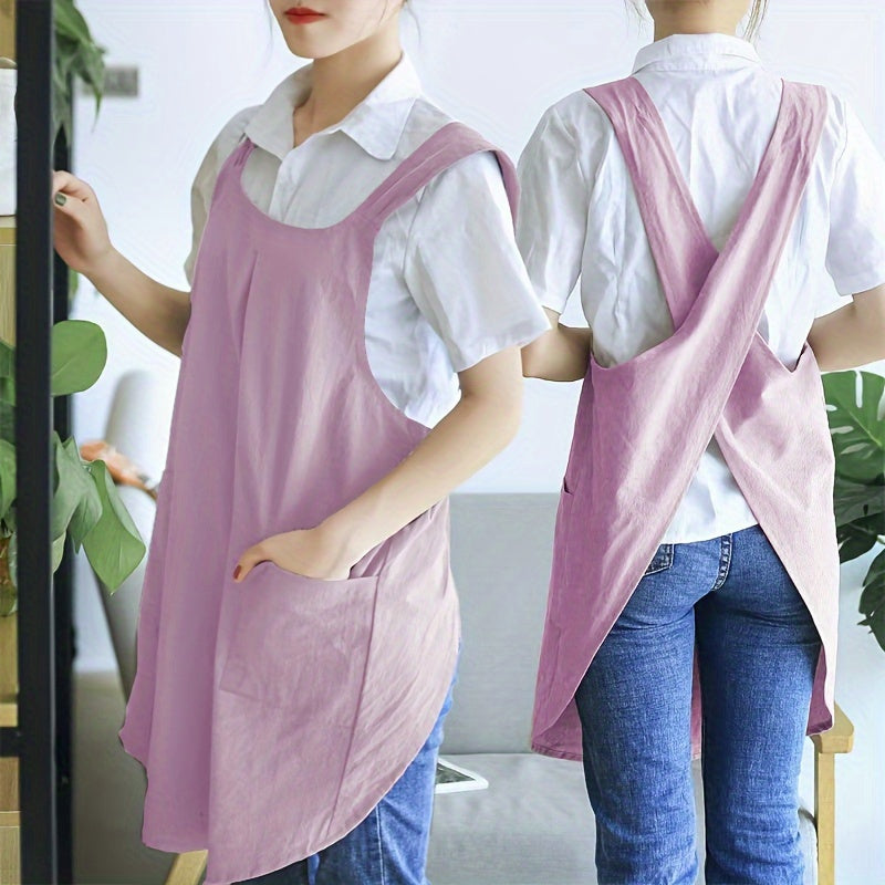 Linen Apron for Restaurants and Kitchens, Durable Cooking and Serving Apron