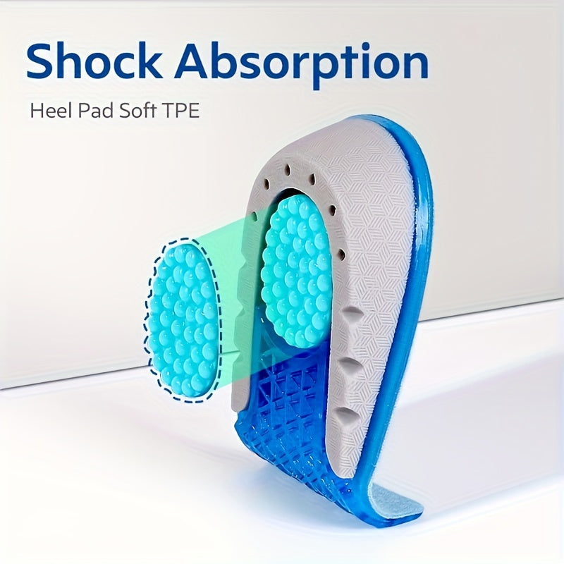 Unisex TPE Heel Lift Insoles 2cm Shock Absorbing Sports and Dress Shoes