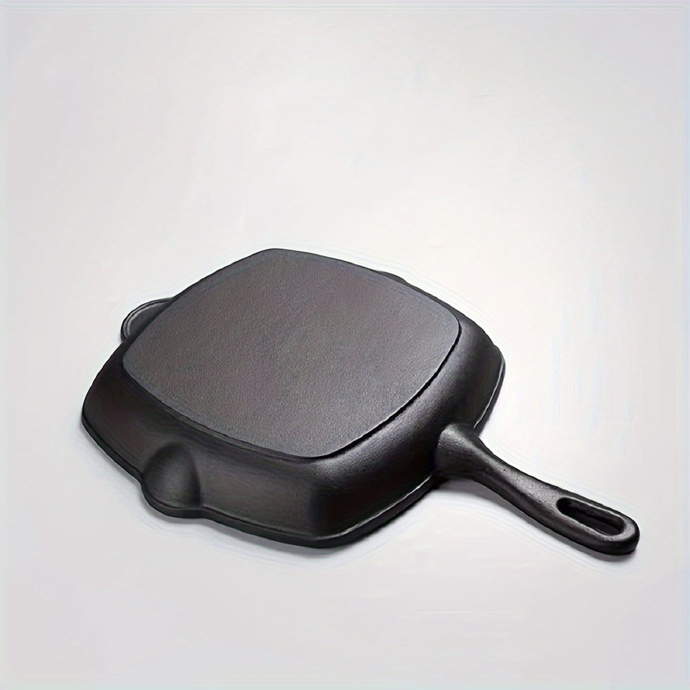 Large Cast Iron Steak Frying Pan for Gas and Electric Stoves, Flat Design