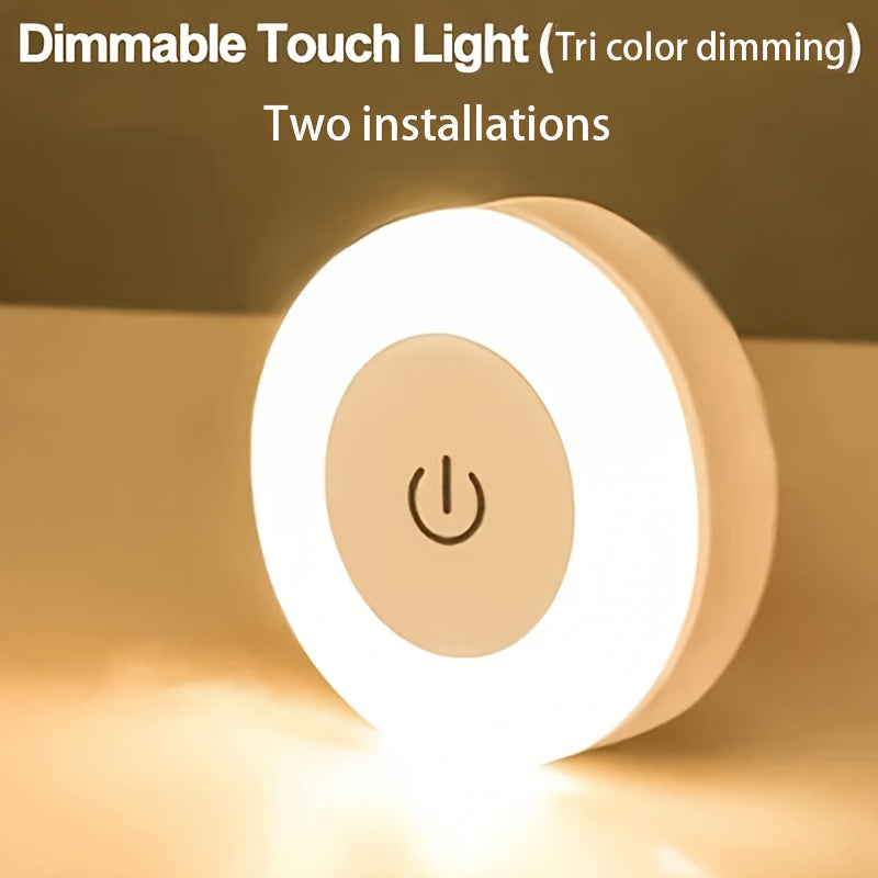 Dimmable Touch Sensor Night Light with 3 Color Modes Adjustable Color Temperature Rechargeable Battery USB Powered Indoor Ceiling Lamp