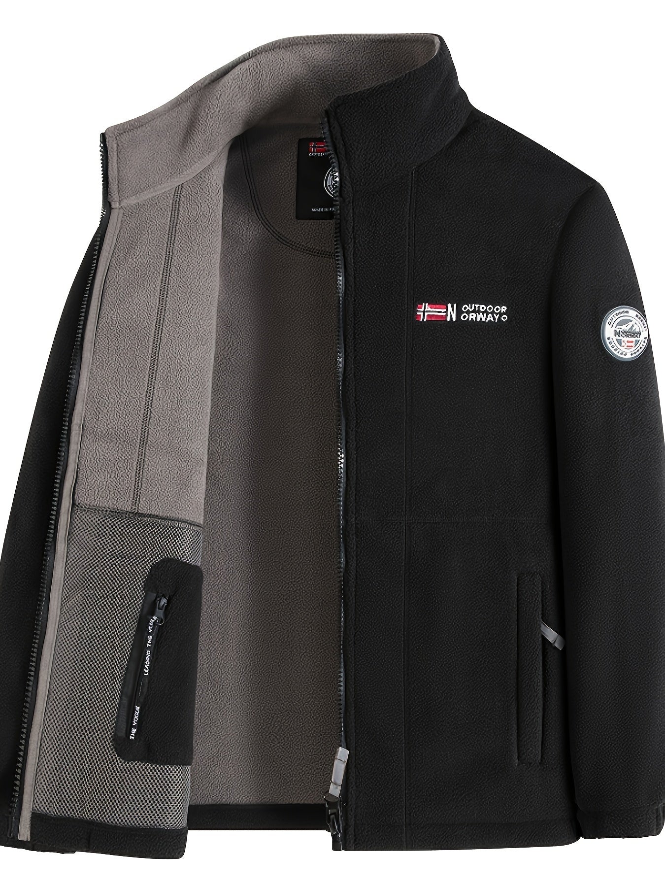 Men's Reversible Fleece Jacket Thick Warm Autumn Winter Fluffy Cardigan